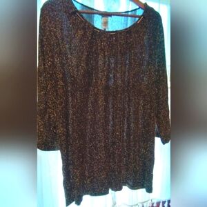 Black and Gold Speckled Sparkly Top